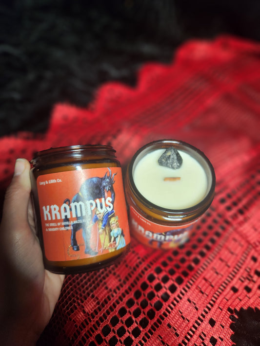 KRAMPUS**with coal on top** 9 oz. All Natural Soy Wax Candle